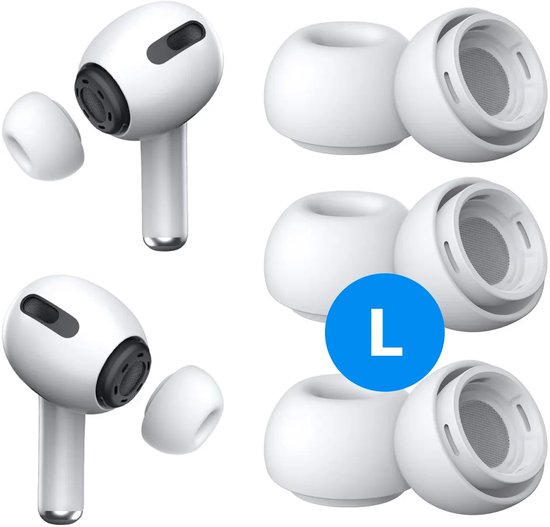 3 Pack Siliconen Large (L) Dopjes Oordopjes Vervanging Tips Geschikt voor AirPods Pro (1e & 2e Generatie)