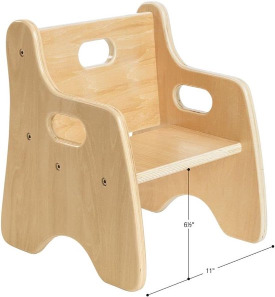 Kinderstoel Houten - Peuterstoel - Zelfstandig Zitten - Duurzaam Ontwerp - 65 Inch Zithoogte van Merkloos — afbeelding 2