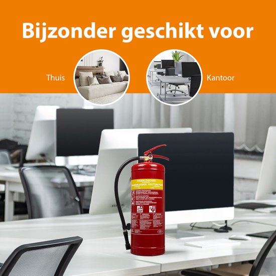 Smartwares 10.015.05 - Brandblusser Schuim 6L - Incl ophangbeugel - Brandklasse AB - BSI Gecertificeerd