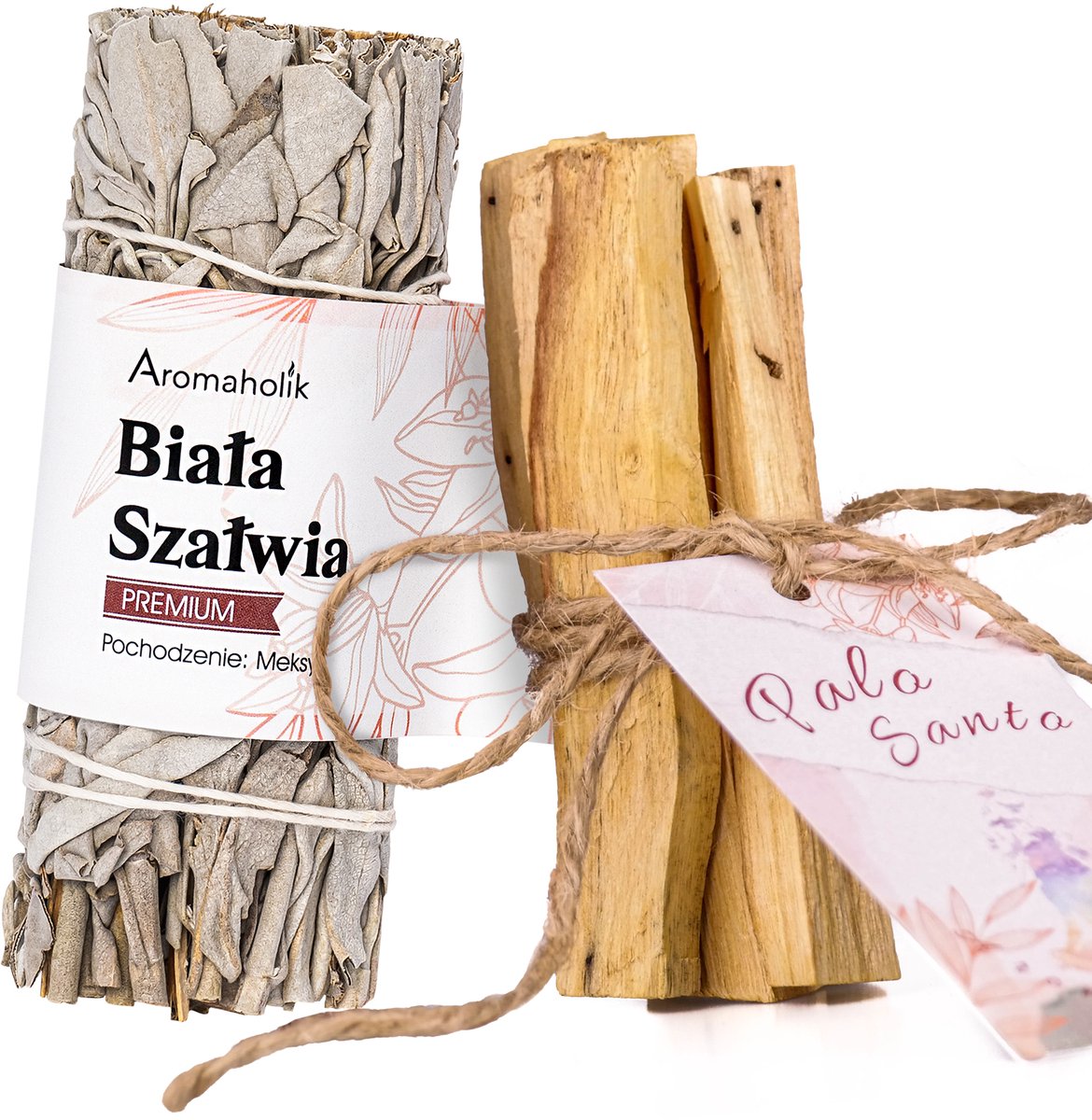 Aromaholik - Smudging Set - Palo Santo & Witte Salie - Natuurlijke Wierook