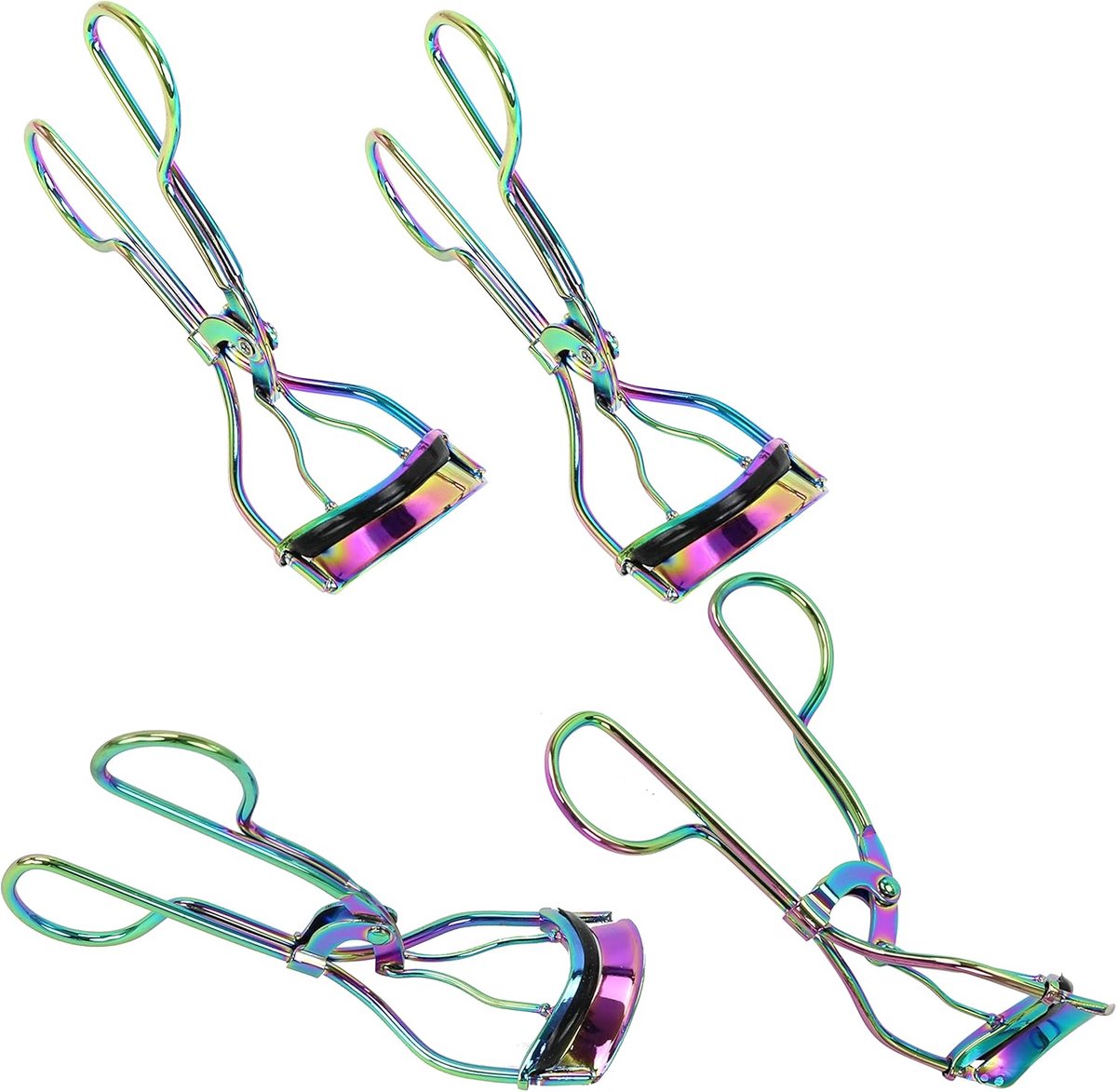Metalen Wimperkruller - Krultang Wimper - Mooie Wimpers - Salonkwaliteit - 4 Stuks - Regenboog
