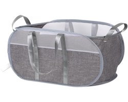 Large Foldable Laundry Baskets with Handle, Pop Up Portable Laundry Basket, Foldable Space-Saving Laundry Hamper, Removable, Dirty Clothes, Storage Basket, Grey