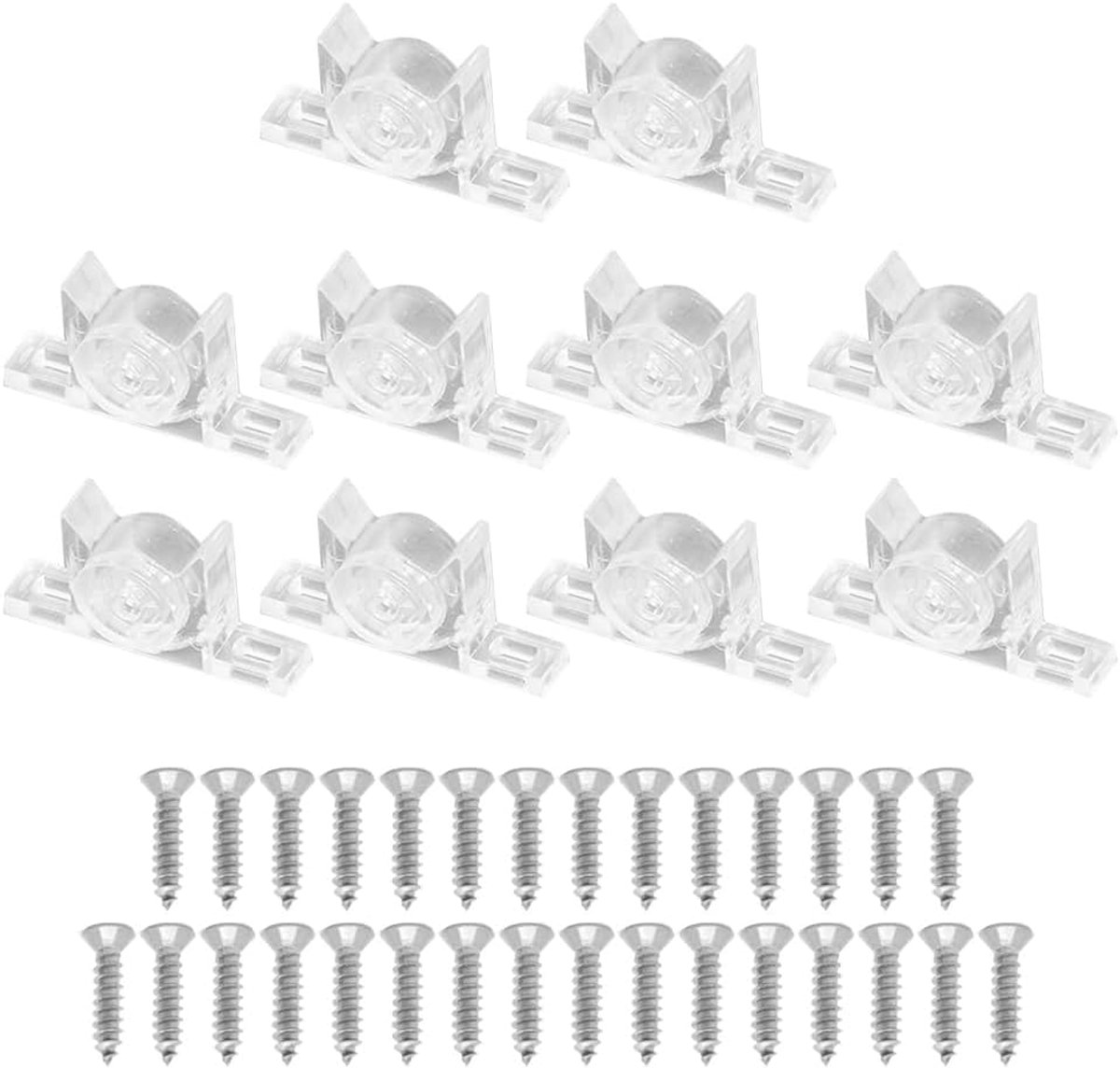 Valse Frontkastclips - Ladebevestiging - Keukenreparatie - Compleet met schroeven - 40 mm lengte - Transparant