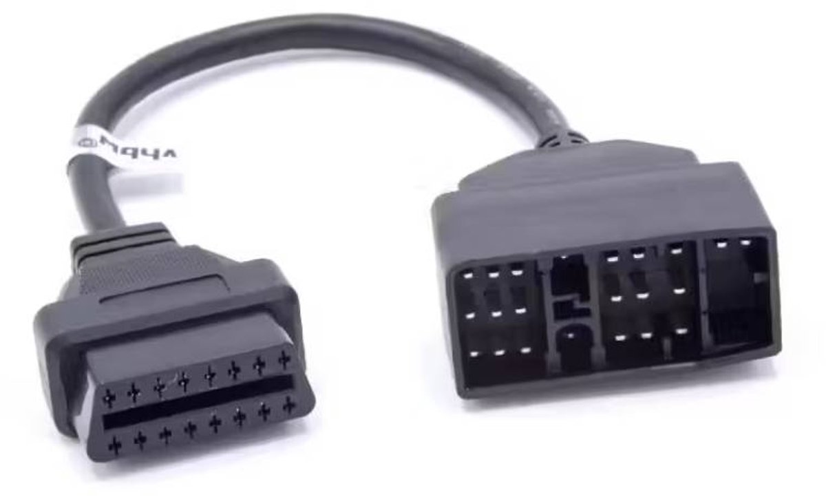 OBD2 Adapterkabel voor Mazda, Toyota en Lexus - OBD1 22 naar 16-pins OBD2 - 0,2 meter - Zwart