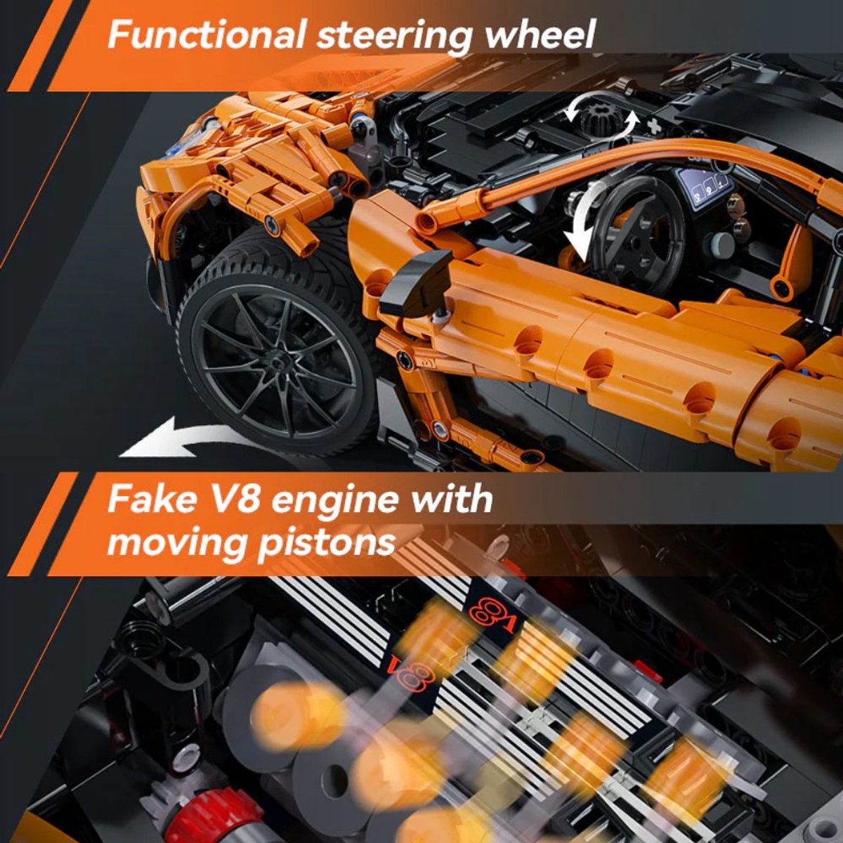 CadaBricks C61513W Assassin XR mega bouwset | City fast champions adventure | Creator and classic motor bouwpakket | Technic speelgoed ideas voor volwassenen | Icons furious speed f1 auto geschikt voor Lego | Technische bouwdoos met 3617 bloks — afbeelding 24