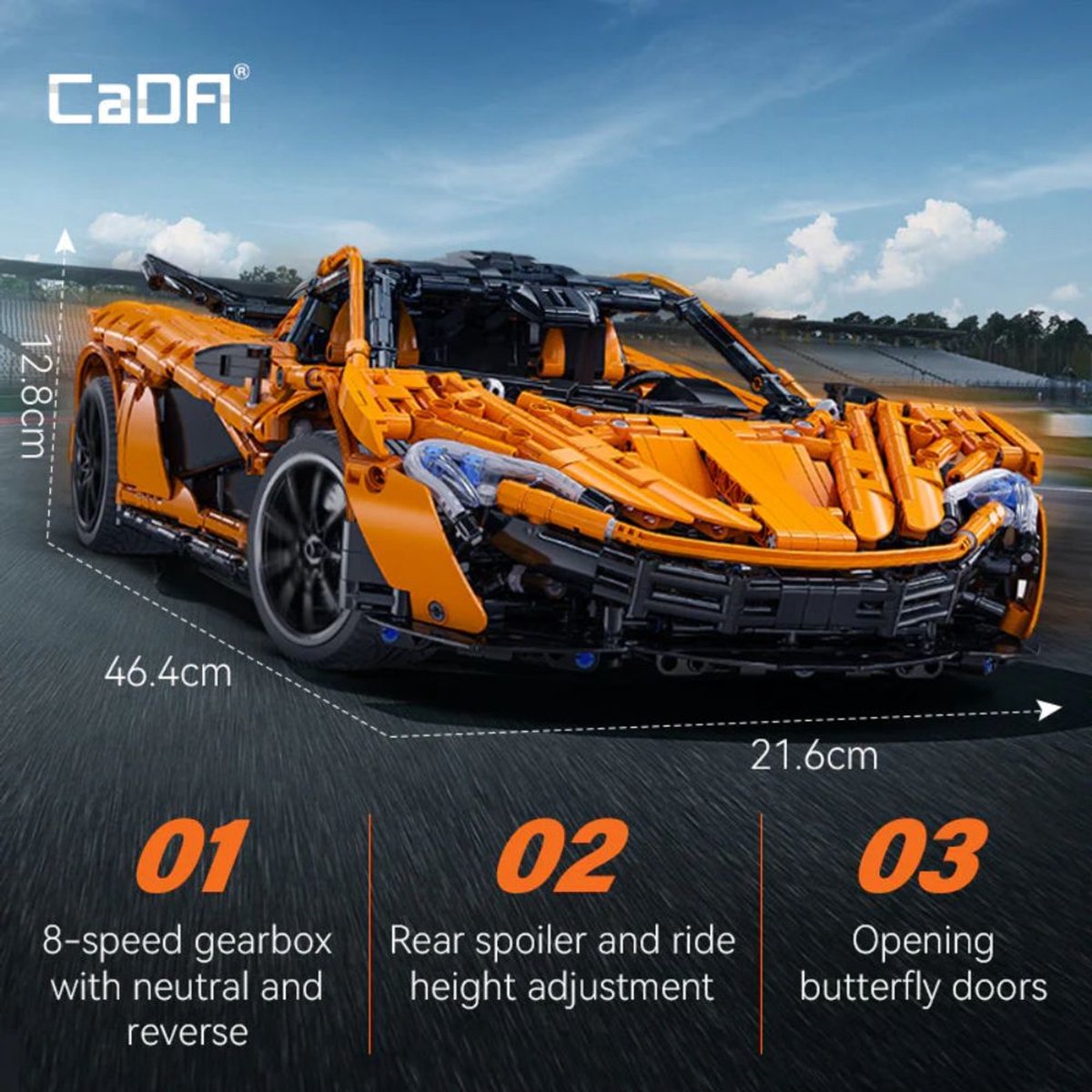 CadaBricks C61513W Assassin XR mega bouwset | City fast champions adventure | Creator and classic motor bouwpakket | Technic speelgoed ideas voor volwassenen | Icons furious speed f1 auto geschikt voor Lego | Technische bouwdoos met 3617 bloks — afbeelding 3