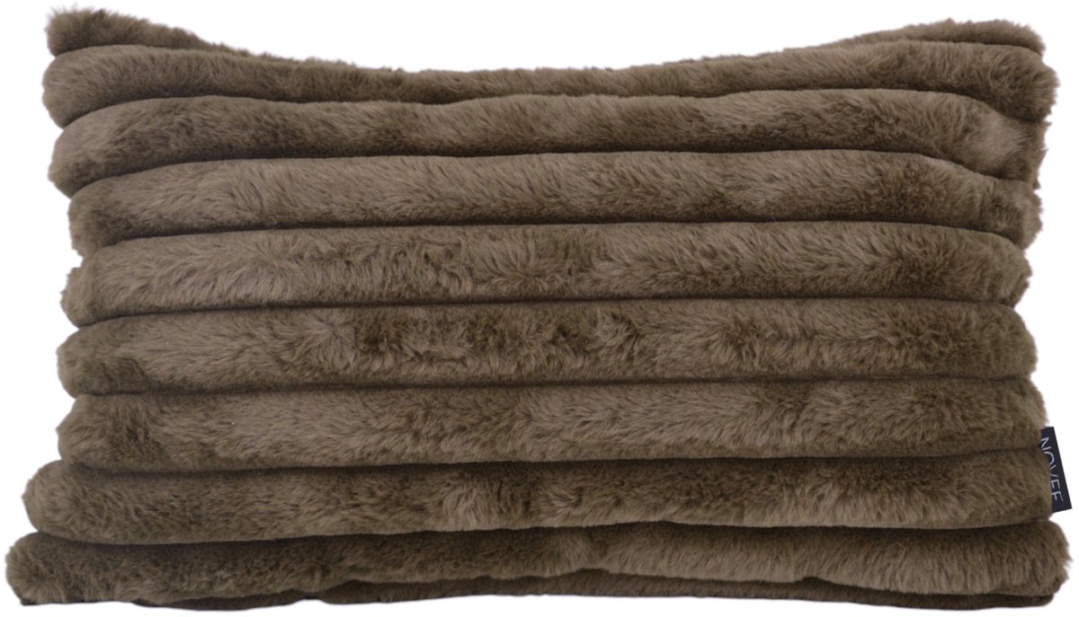 NOVÉE Sierkussen Rosie Rib Bruin | 30 x 50 cm | Polyester bruin 30x50