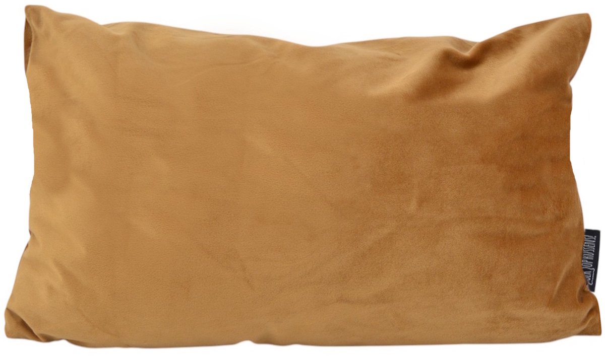 Gek op Kussens! Sierkussen Velvet Goud/Bruin Long | 30 x 50 cm | Velvet/Polyester Goud-Bruin