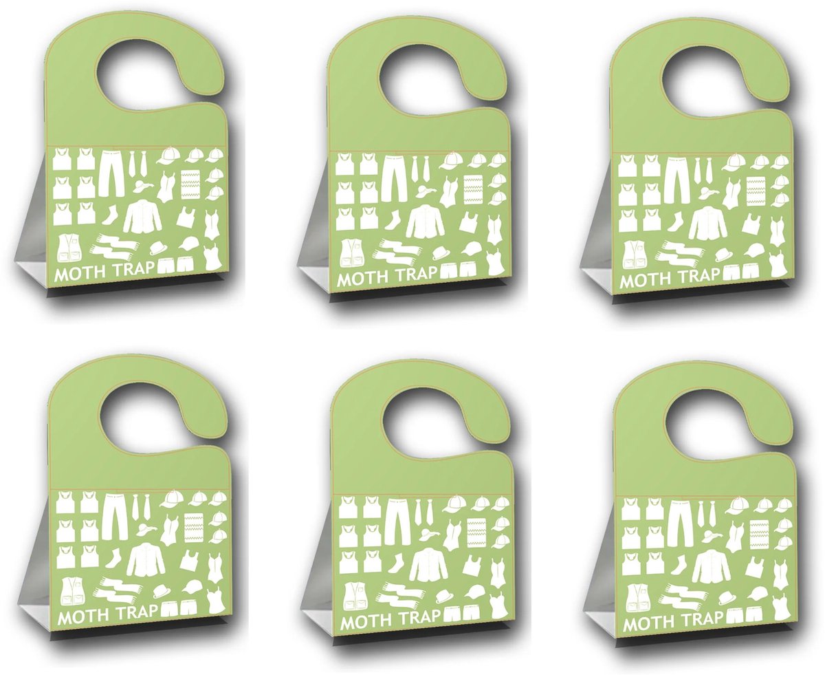 Mottenval – Set van 6 Stuks – Feromoonvallen voor Monitoring – Geurloos – Voor Kledingkasten & Opbergruimtes