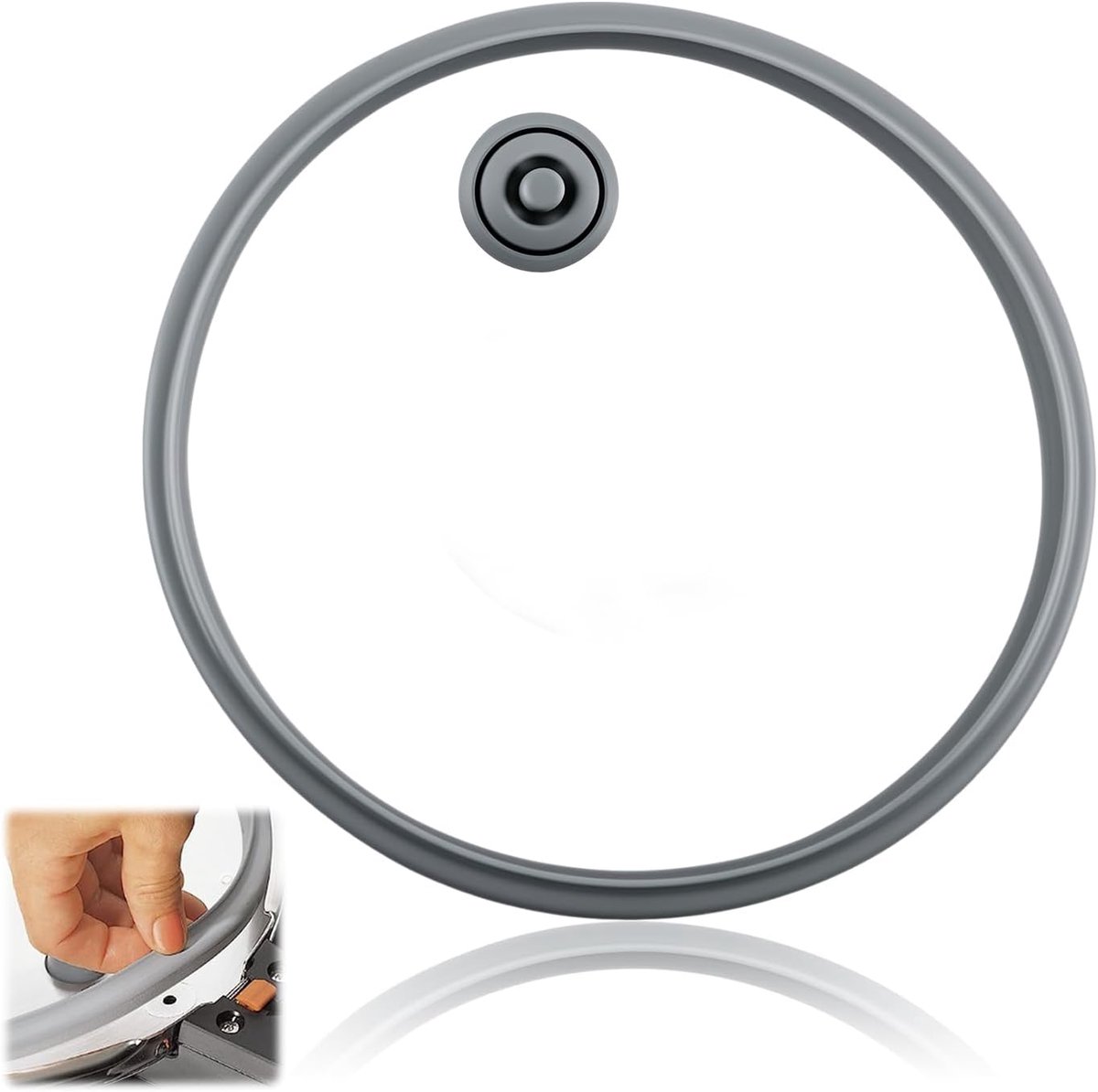 Drukpan Onderdelen - Vervangende Afdichtingen - Veilig Koken - Set van Twee - 22 cm - Grijs
