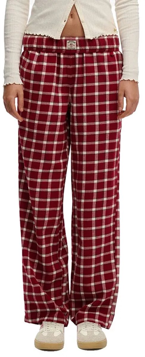 Superdry Elastic Dress Pants S Vrouw Burgundy Check
