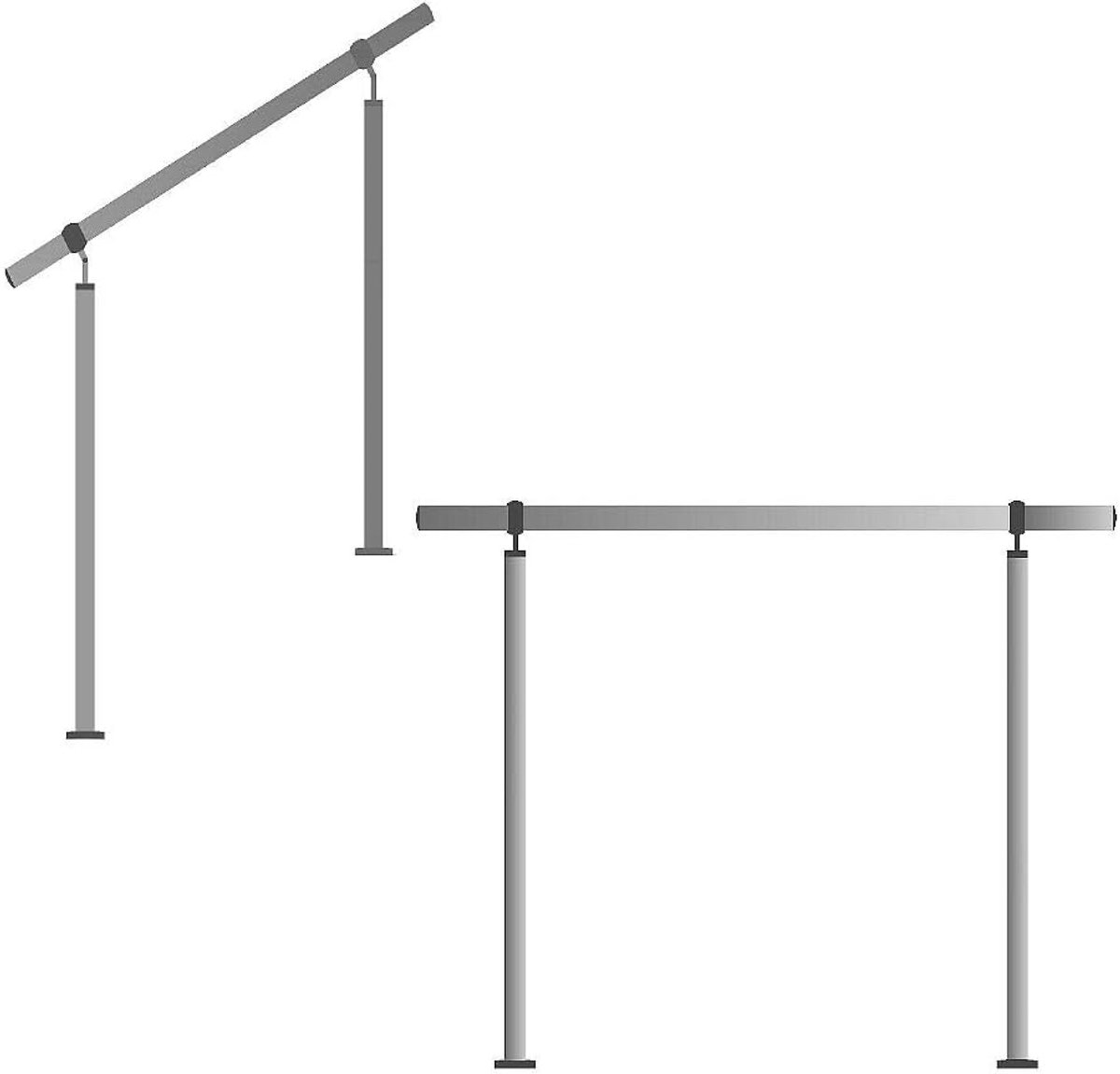Roestvrijstalen Leuning - Trapleuning Balustrade - Veiligheid Buiten - Aanpasbare Lengte - Tot 2.5m - Roestvrij Staal