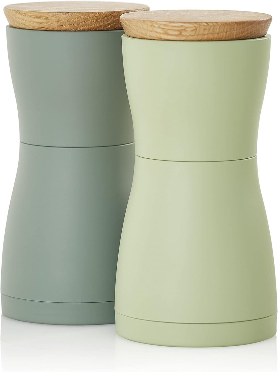 Peper Zoutmolen Set - Kruidenmolens - Tafelgebruik - Keramische CeraCut molen - 62 x 133 cm - Donkergroen Lichtgroen