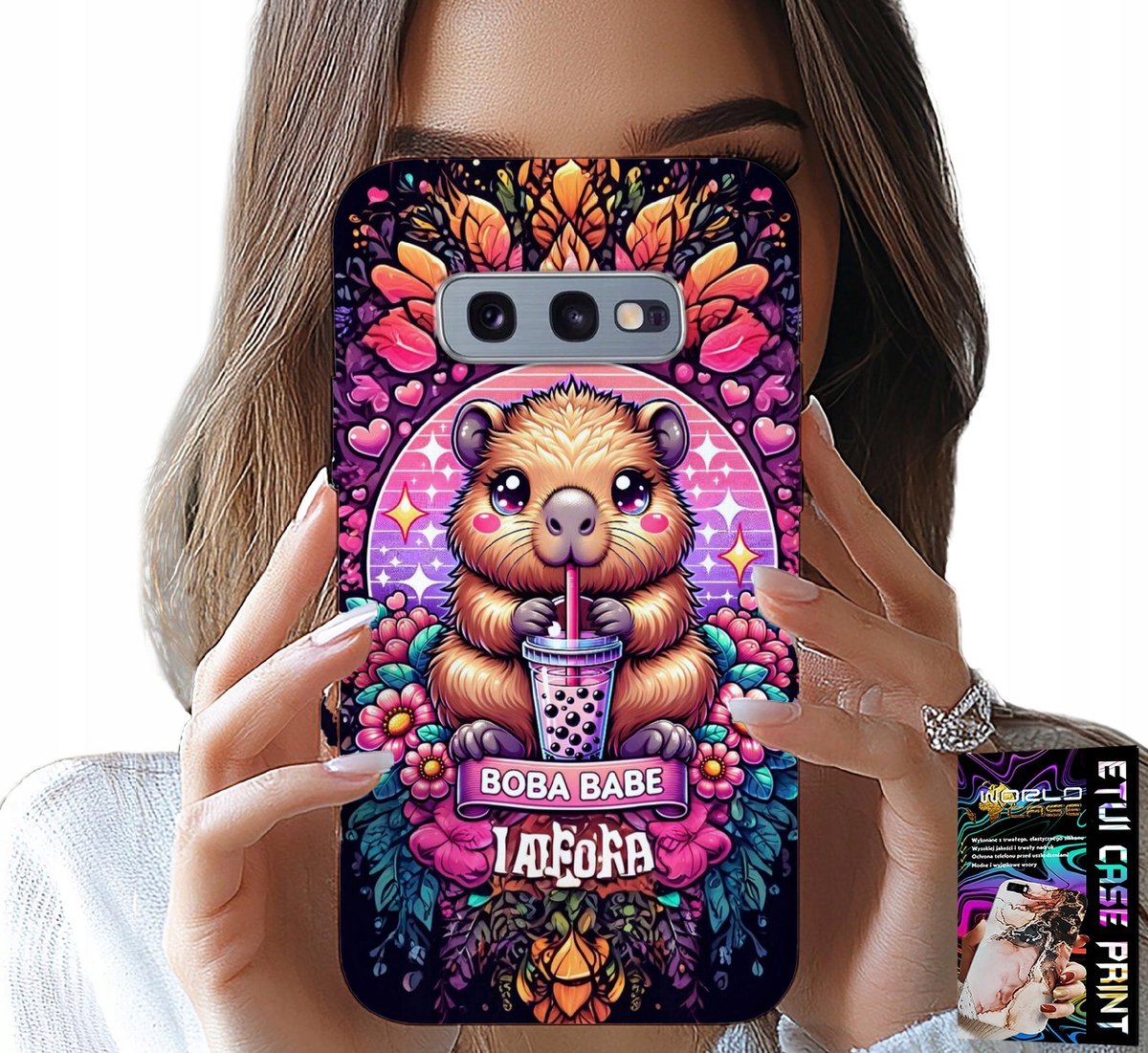 HOESJE VOOR SAMSUNG GALAXY S10E - SCHATTIGE CAPYBARA MET SHEIK, SUPER PATRONEN