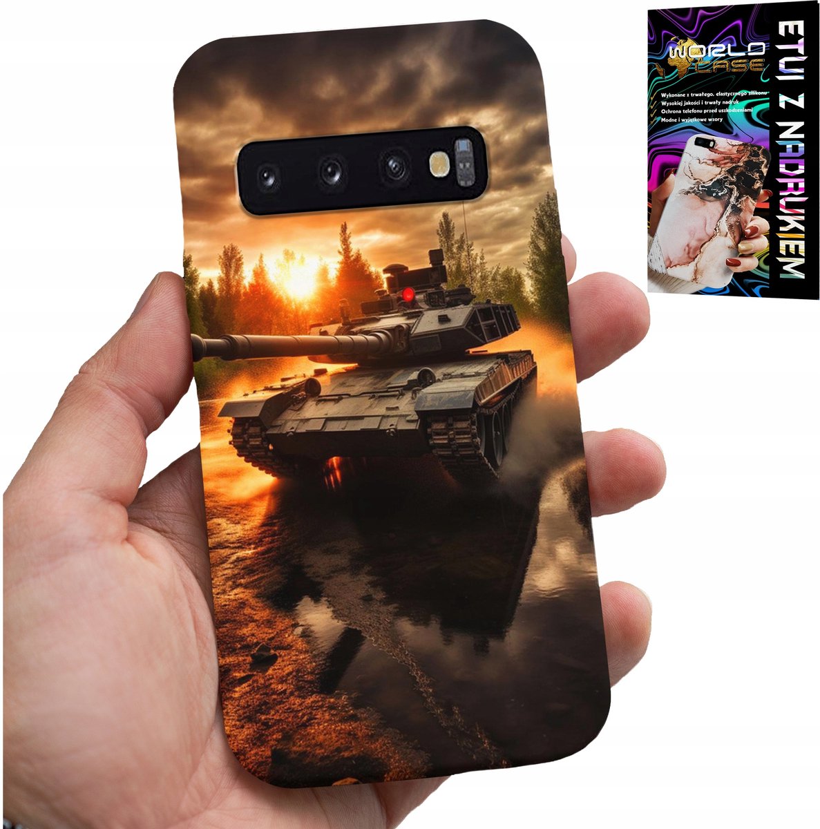 HOESJE VOOR SAMSUNG GALAXY S10 PLUS - TANK, OORLOG, MILITAIR, PATRONEN