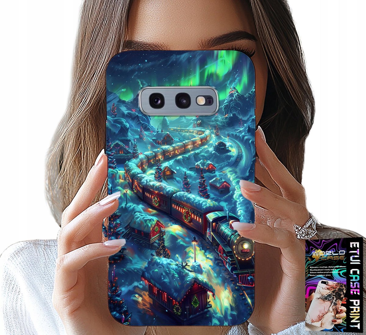 HOESJE VOOR SAMSUNG GALAXY S10E - TREIN, CHRISTMAS EXPRESS PATRONEN + FILM