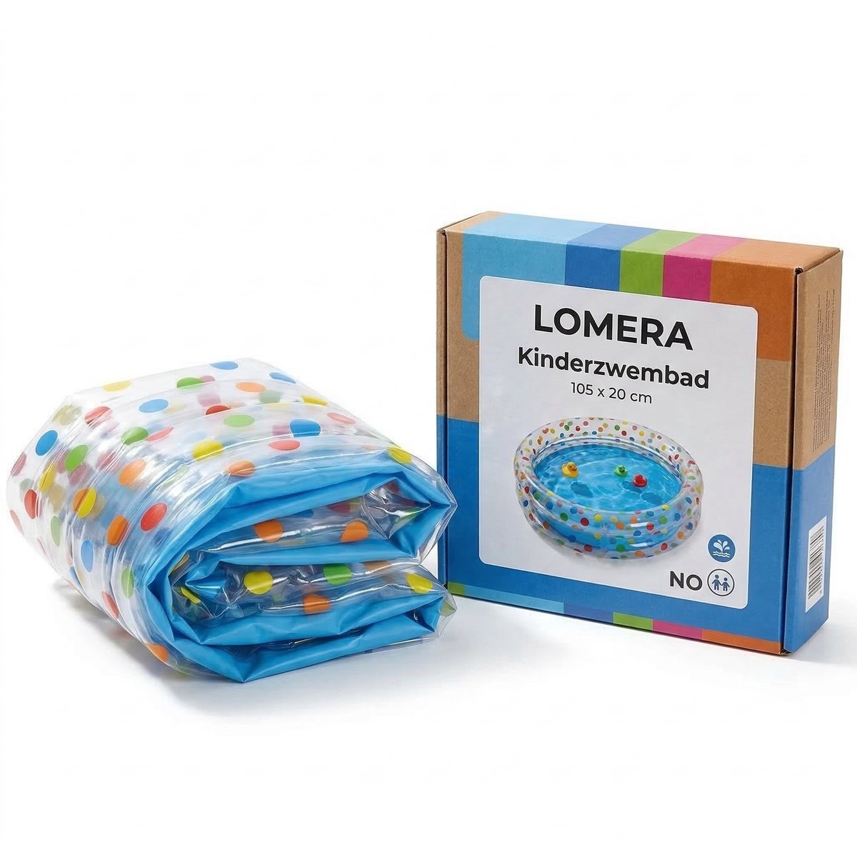 Lomera Kinderzwembad Opblaasbaar - Babyzwembad - Peuterbad - Zwembadje voor Kinderen - Pierenbadje - Opblaasbad voor Tuin en Buiten - Babybadje - Zwembad - Peuterzwembad - Zomer - Buitenspeelgoed - Waterspeelgoed - Balkon - Vakantie — afbeelding 6