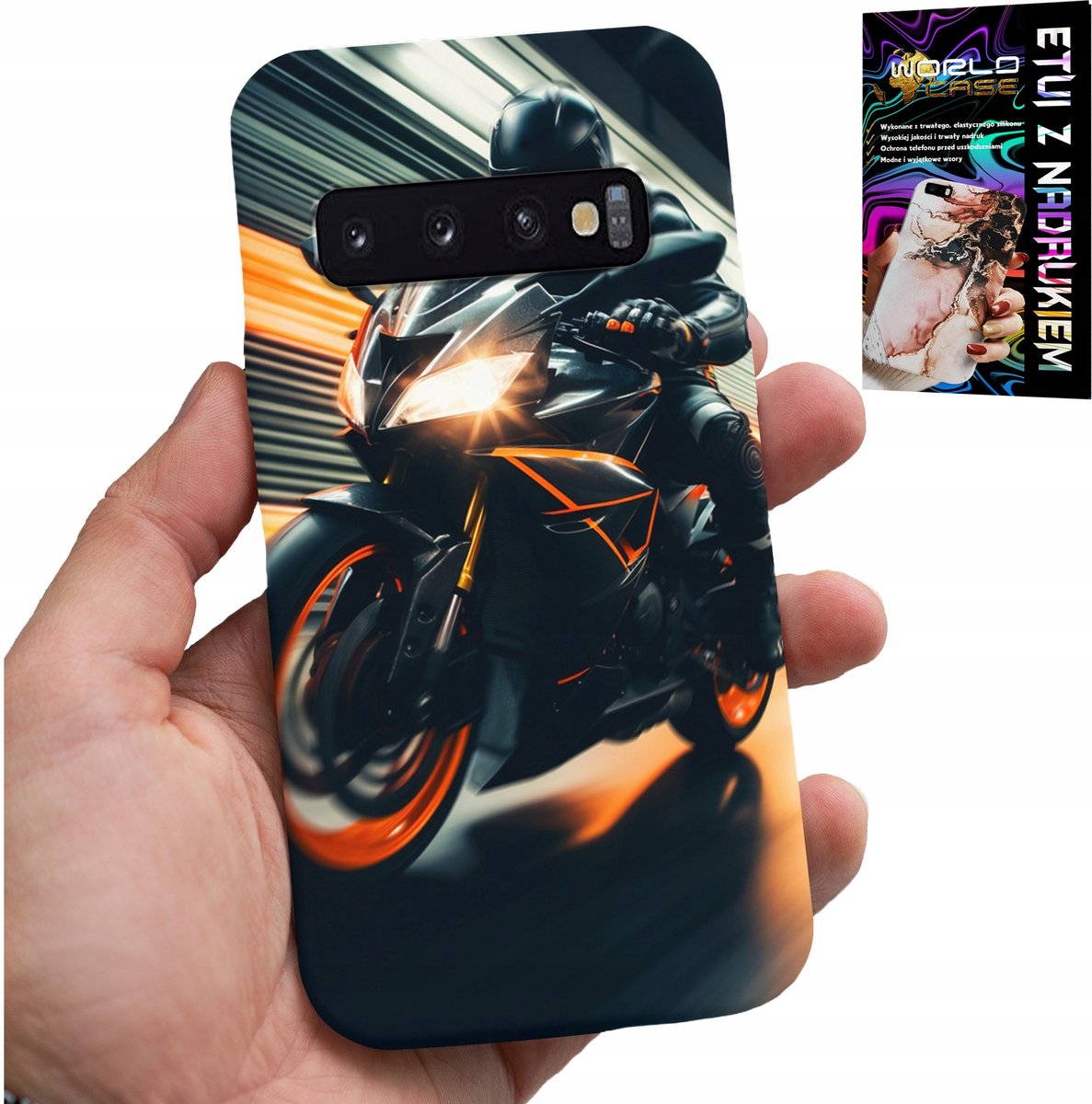 HOESJE VOOR SAMSUNG GALAXY S10 - MOTORFIETS MOTORVENTILATOR MOTORFIETS + FILM