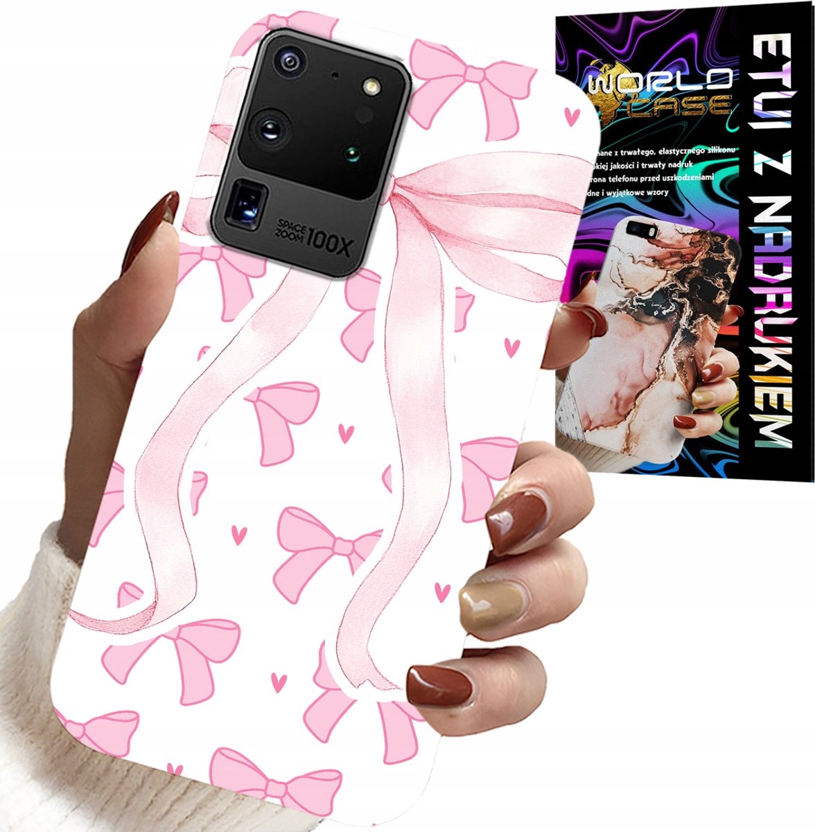 Hoesje voor Samsung Galaxy S20 Ultra - Roze lintjes, trendy patroon