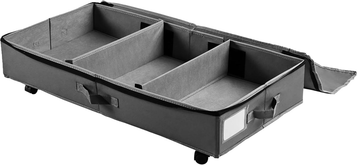Opbergcontainer Onder Bed - Lade Organizer - Schoenen Opbergen - Met Wielen - 77x42x16cm - Grijs