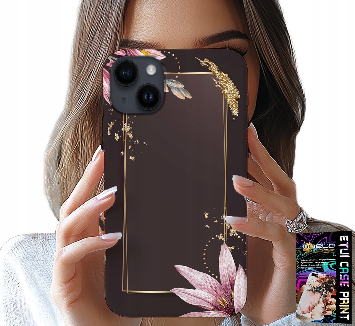 iPhone 15 hoesje - Hoesje met elegant bloemenpatroon