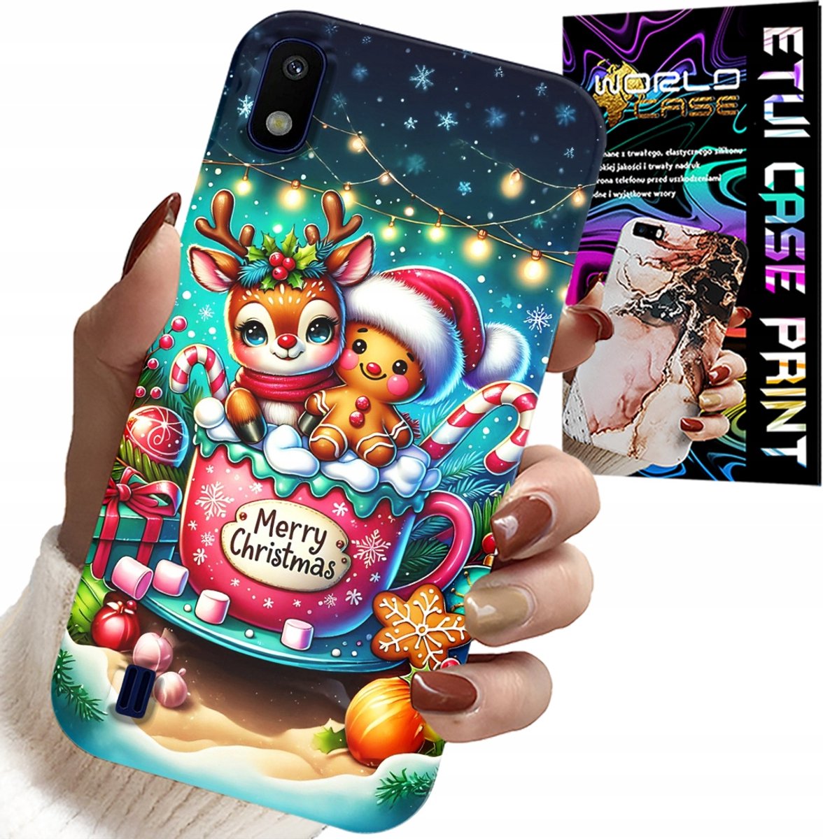 SAMSUNG A10 HOESJE - RENDIER MET PEPERKOEK VROLIJK KERSTFEEST