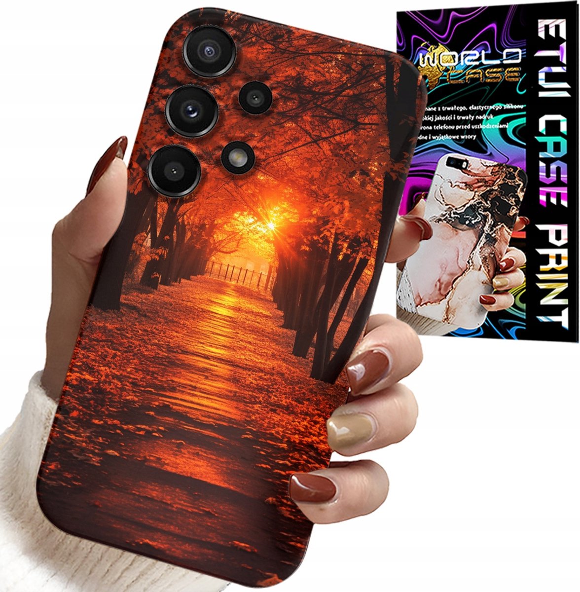 HOESJE VOOR SAMSUNG GALAXY A13 4G - PARK, HERFST, VALLENDE BLADEREN, ACHTERKANT