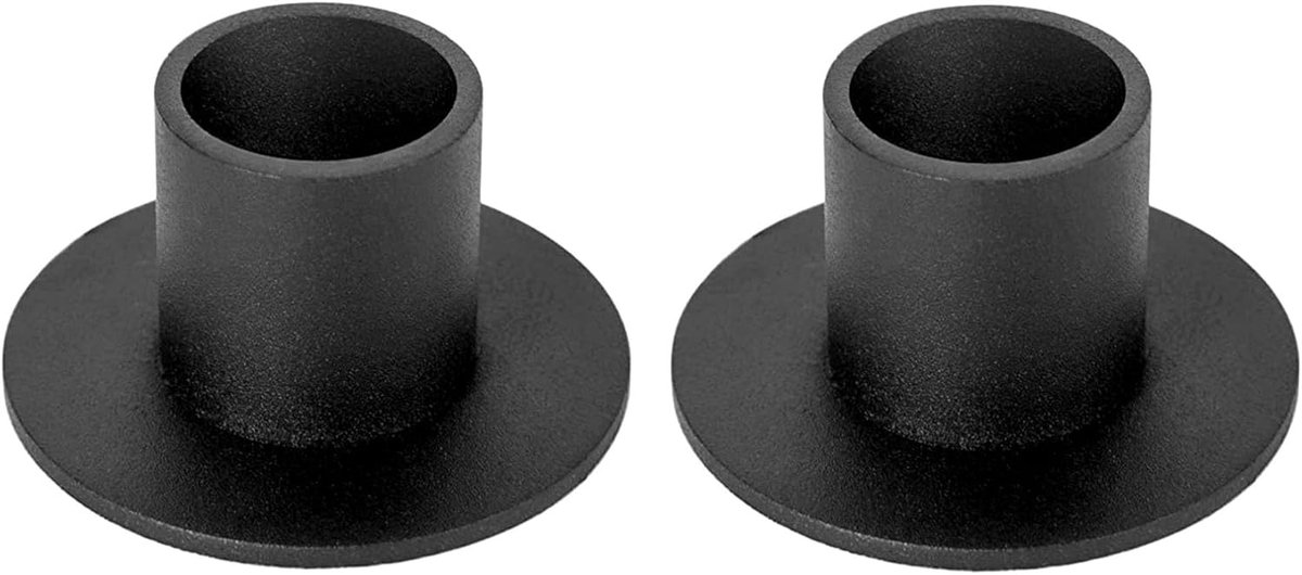 Kaarsenhouders Set - Tafel Decoratie - Feestelijk Diner - Stevig IJzer - 56mm Hoog - Zwart