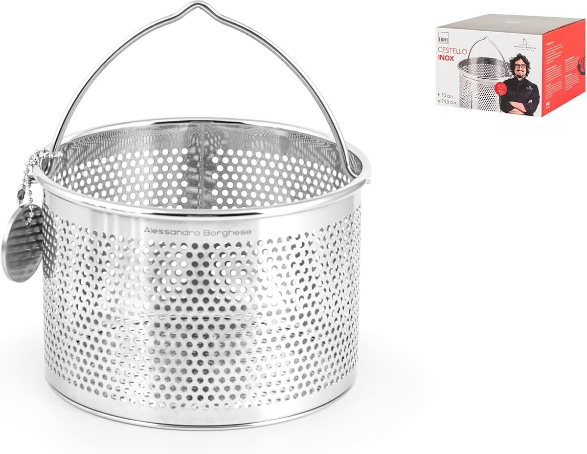 Ronde RVS Kookmand/Pastamand - Ideaal voor Stomen, Koken en Afgieten