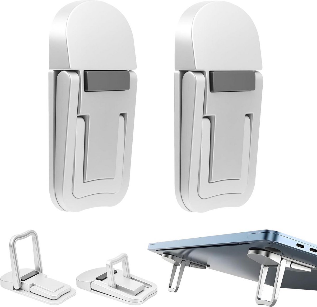 4 Stuks In hoogte Verstelbare Laptopstandaard - Draagbaar & Zelfklevend voor Betere Werkhouding