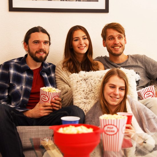 Ynkkvre - Magnetron Popcornbak - Magnetron Popcorn Kom - Inklapbare Popcornmaker - Geen Olie Nodig/Snel Garen - 1 Stuks - Thuisgebruik+Rood — afbeelding 4