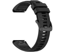 Siliconen bandje - geschikt voor Garmin Fenix 5 (PLUS) / 6 (Pro) / 7 (Pro) / 8 (47 mm) / E (47 mm) / Epix (Pro) (2) 47 mm / Approach S60/S62/S70 / MARQ / Instinct 1/2/3 (45mm) - zwart