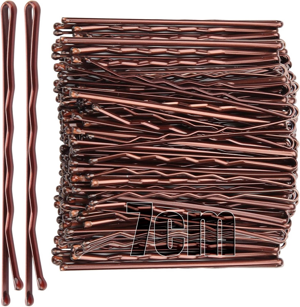 50 Stuks Bruine Haargrips 7 cm Golfde Bobby Pins voor Dameshaarstyling
