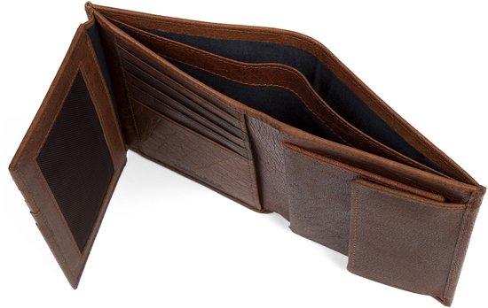 Portefeuille en cuir Montréal Original de couleur havane RFID