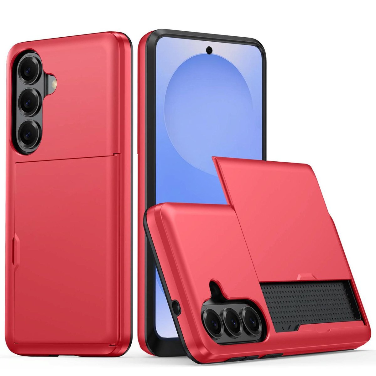 Mobigear Hoesje geschikt voor Samsung Galaxy S26 Plus Telefoonhoesje met Kaarthouder Hardcase | Mobigear Card Backcover Shockproof met Pasjeshouder | Kaarthouder voor 2 Pasjes | Hoesje voor Pinpas / OV Kaart / Rijbewijs | Schokbestendig Galaxy S26