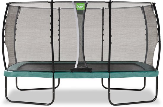EXIT Allure Classic Trampoline 244x427cm - Op Poten - Rechthoekig - Trampoline Buiten - Voor Kinderen - Groen