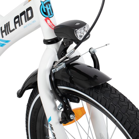 Hiland Kinderfiets voor Jongens - 16 / 18 Inch - Met Bagagedrager & Zijwieltjes - Handrem & Terugtraprem - Vanaf 5-8 Jaar van Hiland — afbeelding 3