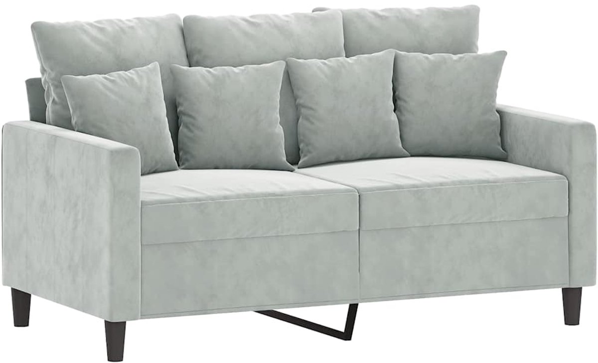 vidaXL Tweezitsbank - 120 - cm - fluweel - lichtgrijs