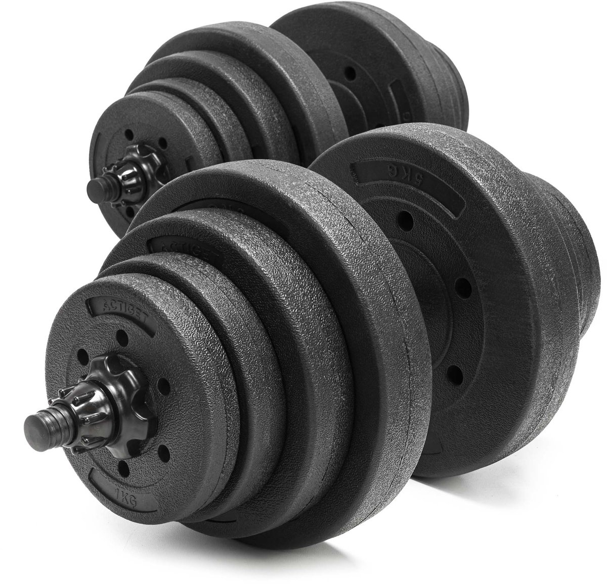 Actiget® Dumbellset - 40 KG - Halter Verlengstuk - Verstelbaar - Complete Set - Thuis Sporten - Zwart
