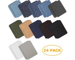 24 stuks - Strijkapplicaties - Reparatiedoek opstrijkbaar - strijk patches - Kleding Reparatie Patches - reparatie patches voor kleding - voor de binnenkant van jeans en andere kledingreparaties - 9.5*12.5 cm - 12 kleuren