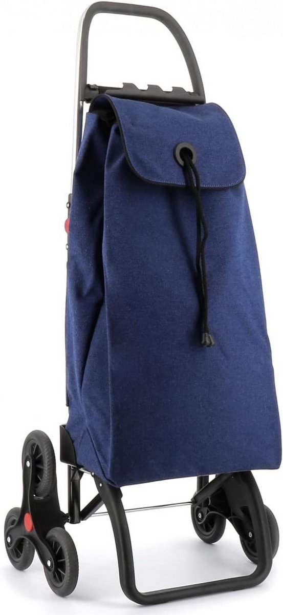 Opvouwbare boodschappentrolley met 6 wielen en aluminium frame - Navy Blauw