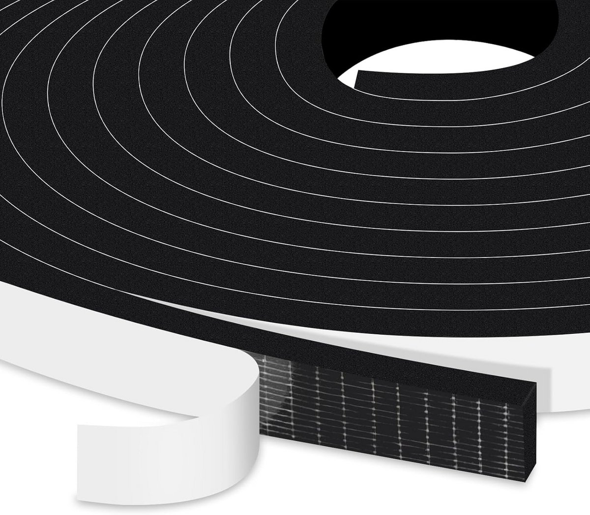 Zelfklevende Schuimrubber Tape voor Tochtstrippen en Isolatie 12mm x 6mm
