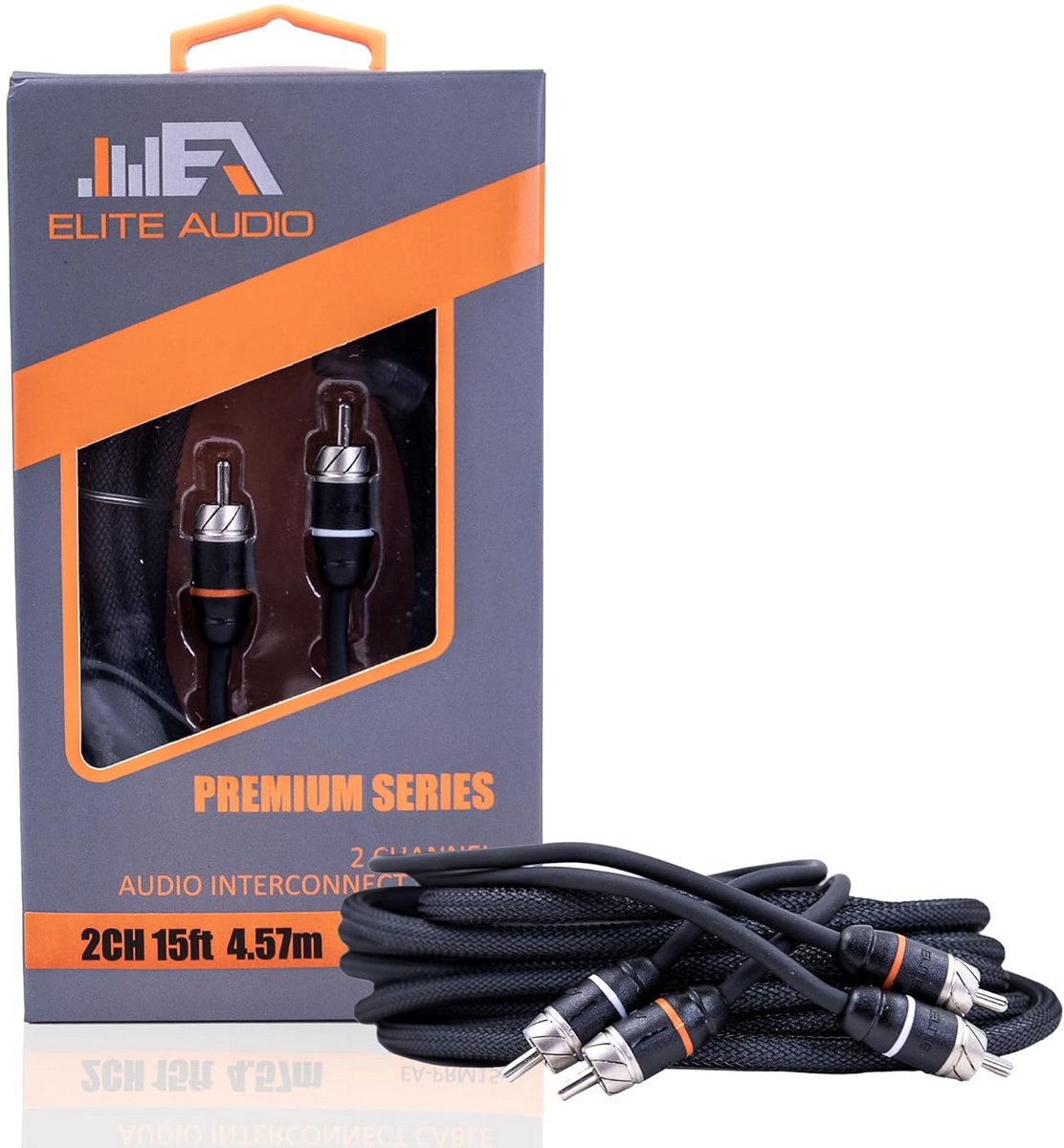 Premium OFC Koper RCA Stereo Audio Kabel 2 Kanaals 15 Voet (4.5 Meter) Dubbel Afgeschermd
