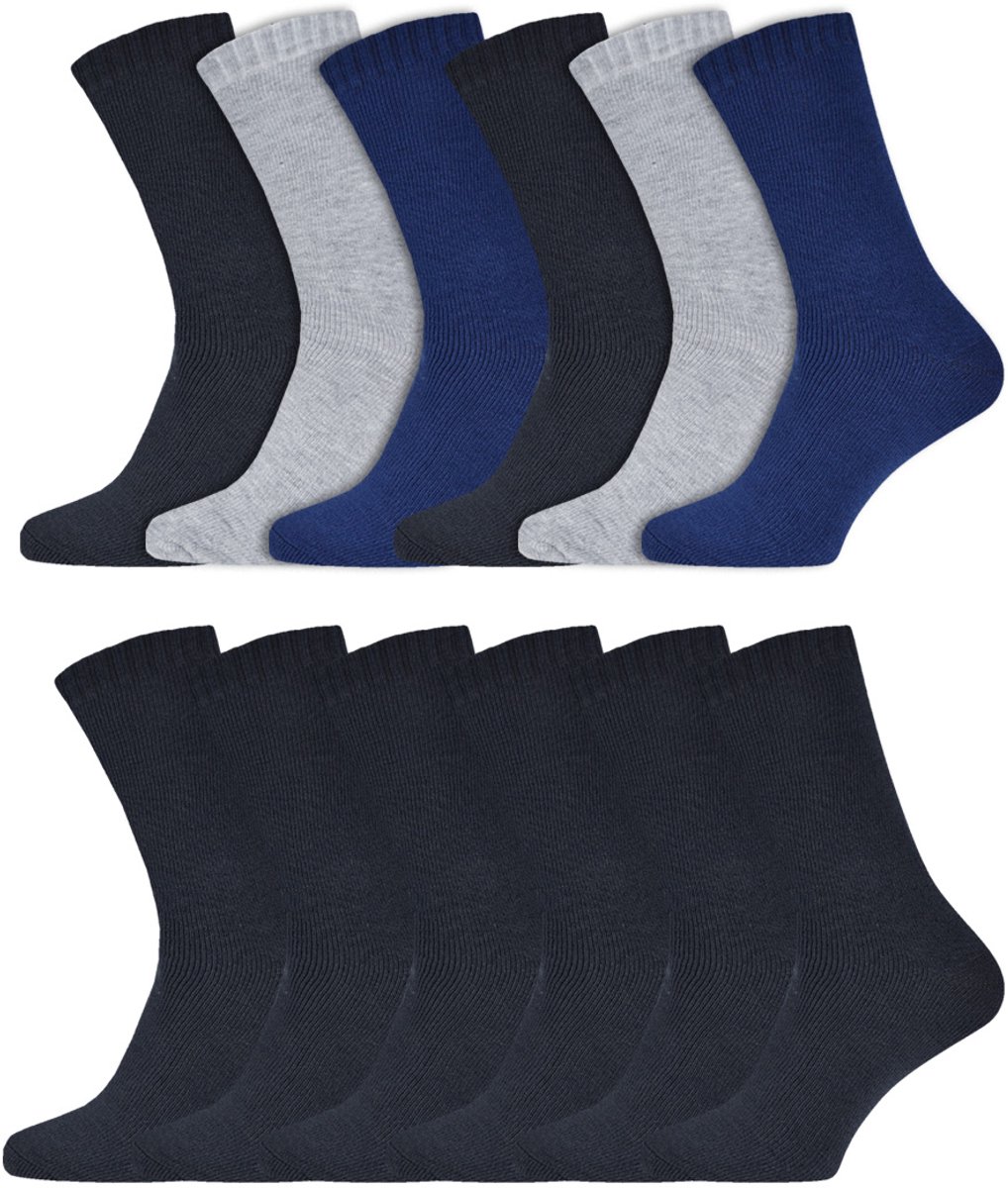 Voordeelbundel | Thermosokken | Merk: Heatbooster | Kleur: Grijs | Maat: 39-42/ 43-46 | 12 Paar