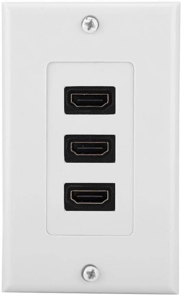 HDMI Wandplaat met 3 Poorten - 4K/UHD Ondersteuning & USB 3.0 Aansluiting