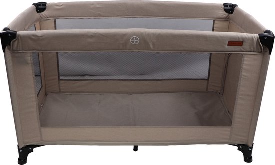 MamaLoes Deluxe Campingbed incl. Aankleedvlak - Met Bodemverhogen & Inclusief Matras - Raff Taupe van Mamaloes — afbeelding 3