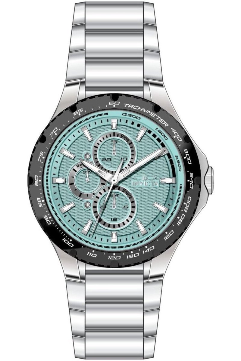 Invicta Aviator 50104 Heren Horloge - Waterdicht - Analoog - Quartz Uurwerk - Roestvrij Staal met blauwe Wijzerplaat - 44mm