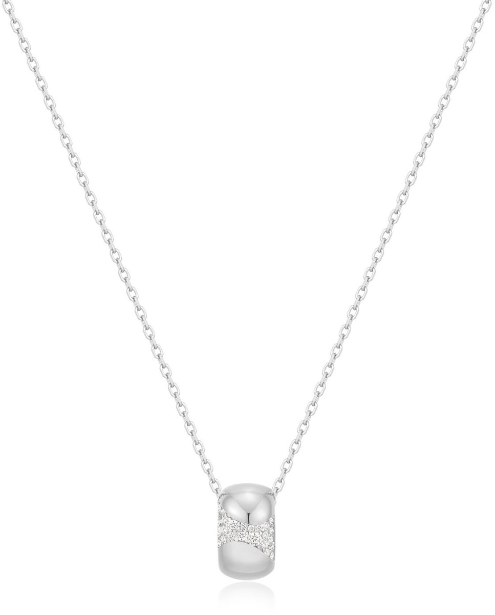Silver Rivulet Pavé Necklace S