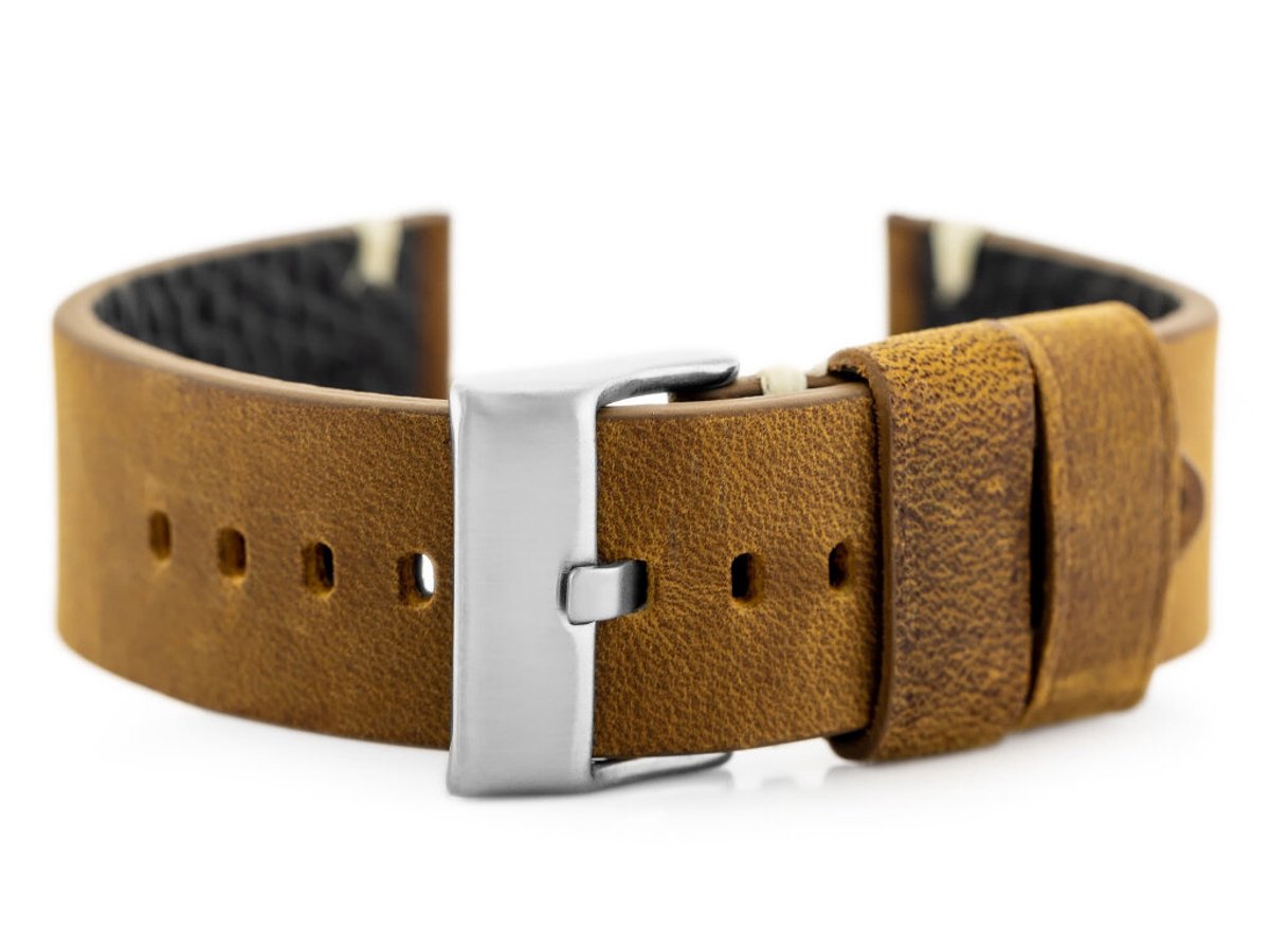 Pacific - Horlogeband - Bruin-Wit - 22mm