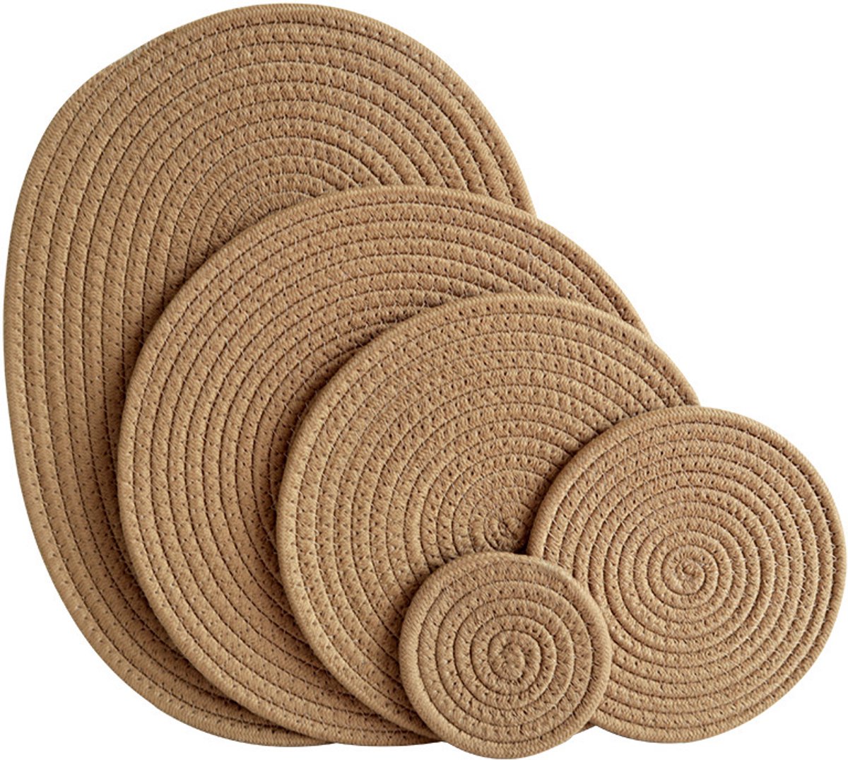 Set van 4 hittebestendige onderzetters - veelzijdig - 4 stuks - katoen - 18 cm